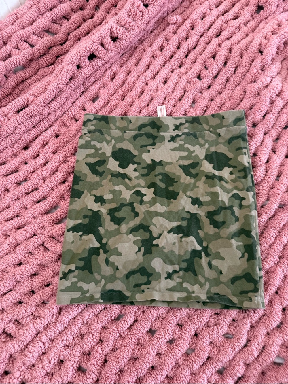 Comfy Stretch Camo Bodycon Mini Skirt Olive Green Pull On No Boundaries Medium